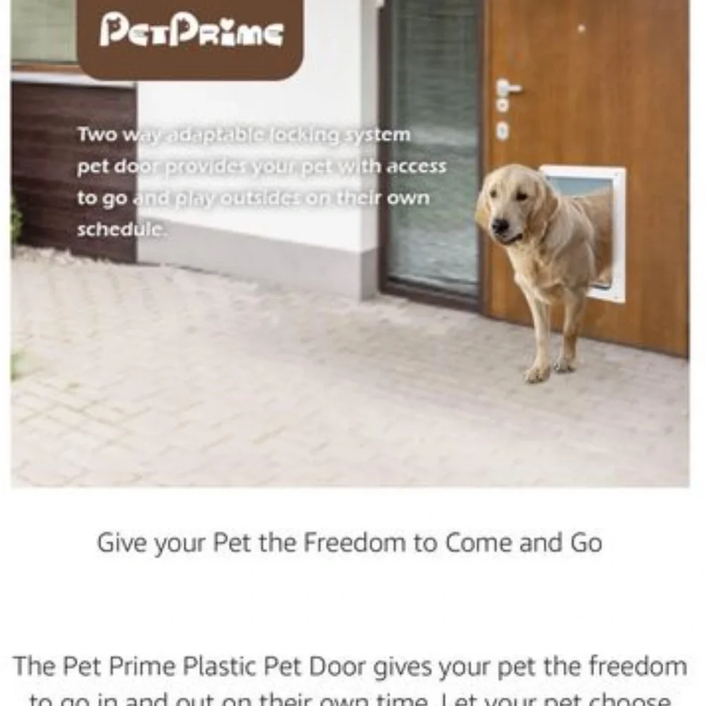 New 2 Ways Locking Pet Entry Door w/ Transparent Flap for Dogs / Cats (Medium)